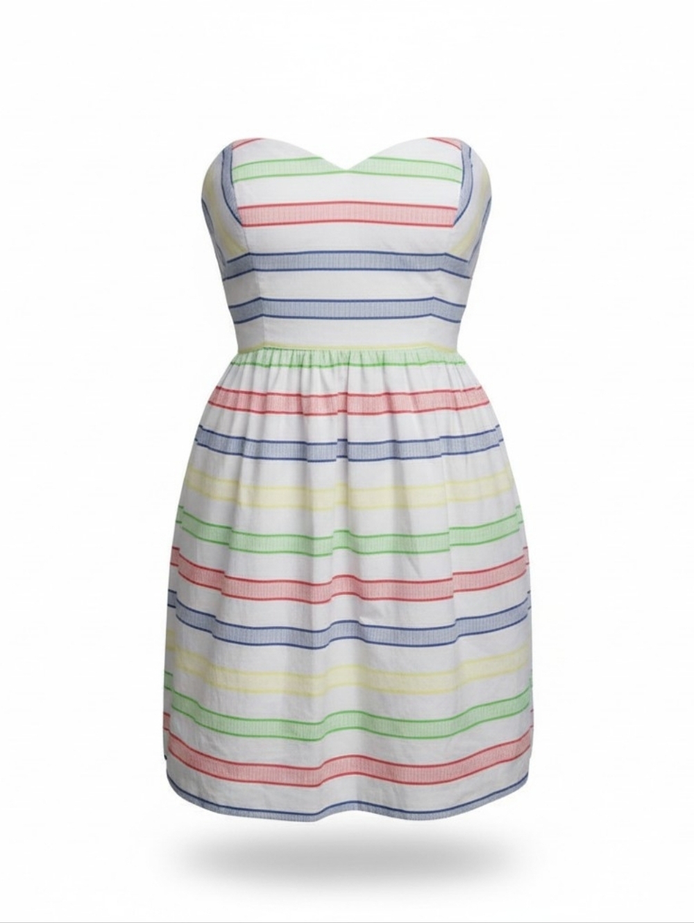 B SMART | Strapless Rainbow Striped Plus Size Sweetheart Summer Sundress | 14‎